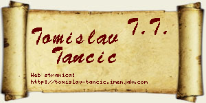 Tomislav Tančić vizit kartica